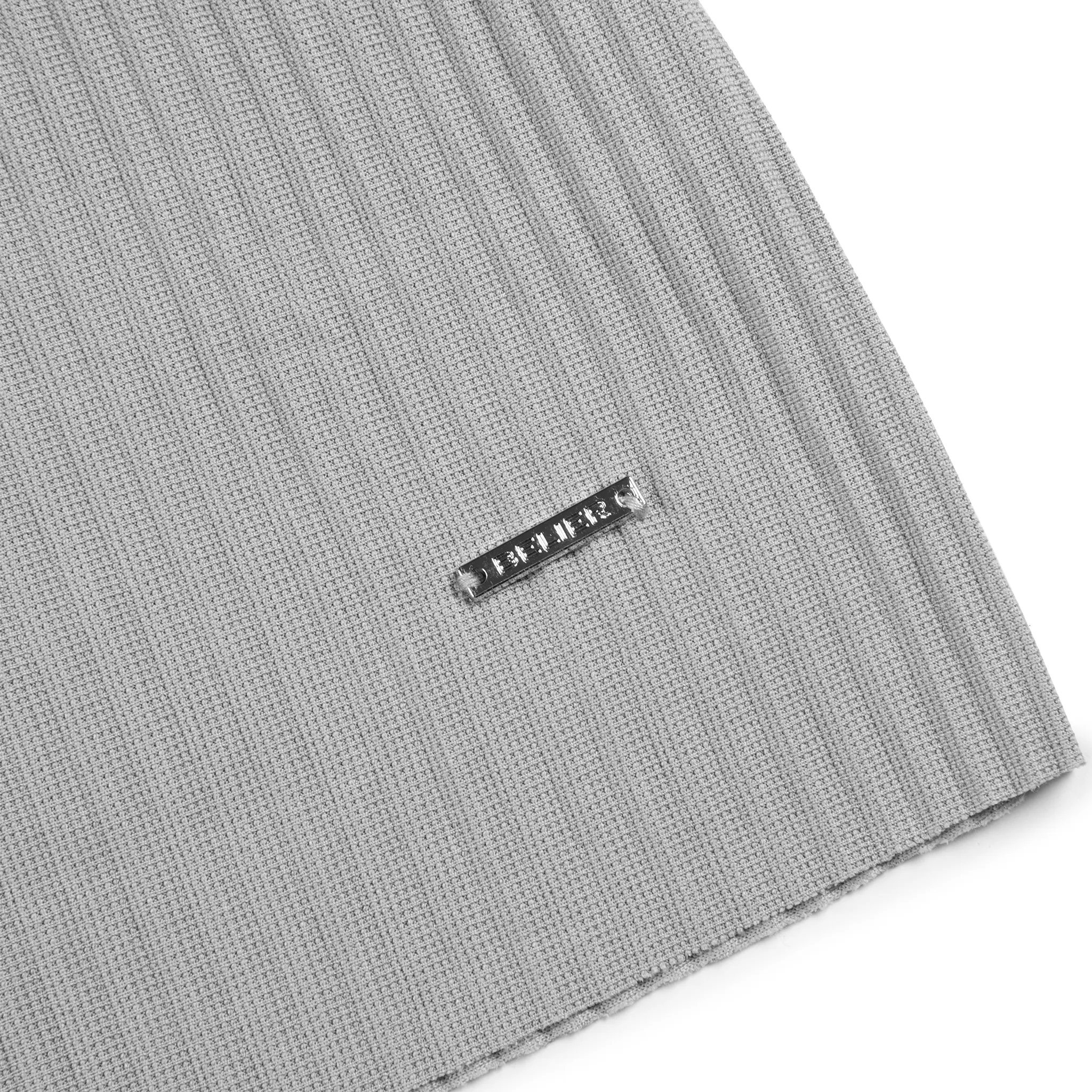 Detail view of Belier Pleated Light Grey Resort Shirt & Shorts